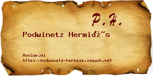 Podwinetz Hermiás névjegykártya
